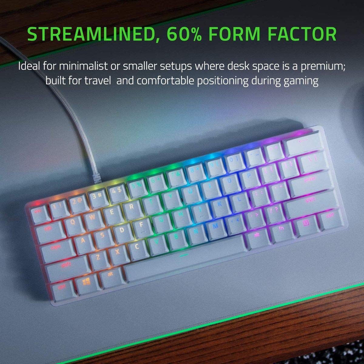Razer Huntsman Mini 60% Gaming Keyboard: Fast Keyboard Switches - Clicky Optical Switches - Chroma RGB Lighting - PBT Keycaps - Onboard Memory - Razer Huntsman Mini 60% Gaming Keyboard: Fast Keyboard Switches - Clicky Optical Switches - Chroma RGB Lighting - PBT Keycaps - Onboard Memory -